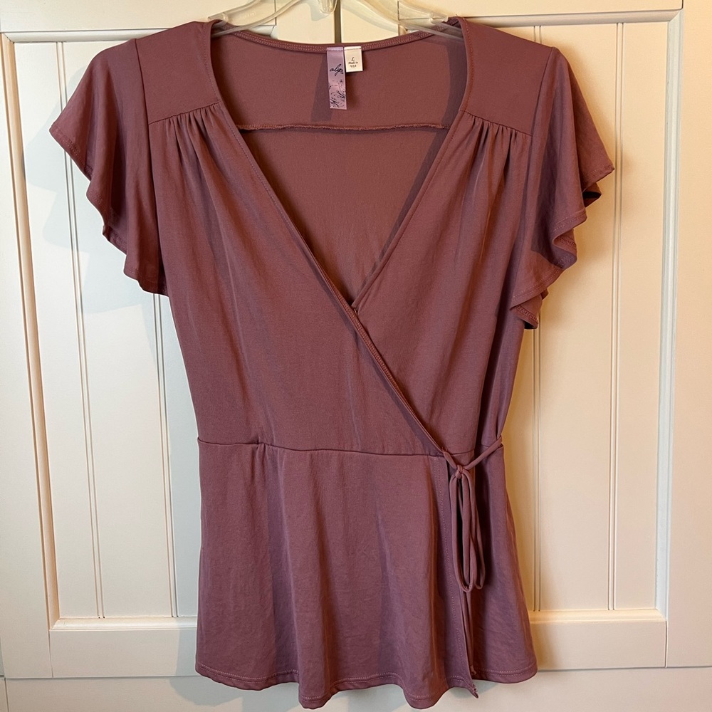 Blush Blouse with Wrap Tie